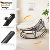 image:imageVINGLI Papasan Rocking Chair Outdoor Patio Rocking Chair with Cushion Comfortable Lounge Chair Weatherproof for Garden Yard OutdoorIndoor BeigeBeige