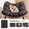image:imageVINGLI Papasan Rocking Chair Outdoor Patio Rocking Chair with Cushion Comfortable Lounge Chair Weatherproof for Garden Yard OutdoorIndoor BeigeGrey