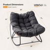 image:imageVINGLI Papasan Rocking Chair Outdoor Patio Rocking Chair with Cushion Comfortable Lounge Chair Weatherproof for Garden Yard OutdoorIndoor BeigeGrey
