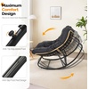 image:imageVINGLI Papasan Rocking Chair Outdoor Patio Rocking Chair with Cushion Comfortable Lounge Chair Weatherproof for Garden Yard OutdoorIndoor BeigeGrey