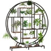 image:imageVINGLI Plant Stand Indoor with Grow Light 63 Inch Tall Lighted Plant Shelf Indoor with 5 LED Light StripsLarge Tiered Plant Stand for Indoor Growing FullMoon Round Metal Flower Display Shelves Modern Decorative Plant Rack for Living Room Balcony Black