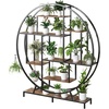 image:imageVINGLI Plant Stand Indoor with Grow Light 63 Inch Tall Lighted Plant Shelf Indoor with 5 LED Light StripsLarge Tiered Plant Stand for Indoor Growing FullMoon Round Metal Flower Display Shelves Modern Decorative Plant Rack for Living Room Balcony Black