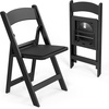 image:imageVINGLI Resin Folding Chairs with Cushion Foldable Plastic Chair with Comfortable Padded Seats Perfect for Event Party Indoor Outdoor White 4 PCBlack