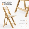 image:imageVINGLI Resin Folding Chairs with Cushion Foldable Plastic Chair with Comfortable Padded Seats Perfect for Event Party Indoor Outdoor White 4 PCNatural