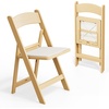 image:imageVINGLI Resin Folding Chairs with Cushion Foldable Plastic Chair with Comfortable Padded Seats Perfect for Event Party Indoor Outdoor White 4 PCNatural