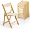 image:imageVINGLI Resin Folding Chairs with Cushion Foldable Plastic Chair with Comfortable Padded Seats Perfect for Event Party Indoor Outdoor White 4 PCNatural