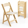 image:imageVINGLI Resin Folding Chairs with Cushion Foldable Plastic Chair with Comfortable Padded Seats Perfect for Event Party Indoor Outdoor White 4 PCNatural