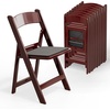 image:imageVINGLI Resin Folding Chairs with Cushion Foldable Plastic Chair with Comfortable Padded Seats Perfect for Event Party Indoor Outdoor White 4 PCReddish Brown