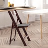 image:imageVINGLI Resin Folding Chairs with Cushion Foldable Plastic Chair with Comfortable Padded Seats Perfect for Event Party Indoor Outdoor White 4 PCReddish Brown