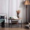 image:imageVINGLI Round Coffee Table Coffee Table for Living Room with Wooden Top amp Metal Frame 2Tier Open Shelf Storage Sturdy and Rustic Rustic Walnut