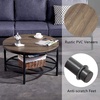 image:imageVINGLI Round Coffee Table Coffee Table for Living Room with Wooden Top amp Metal Frame 2Tier Open Shelf Storage Sturdy and Rustic Rustic Walnut