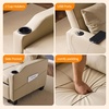 image:imageVINGLI Sectional Sleeper Sofa with Pull Out Couch Bed 111 Inch UShaped Convertible Sofa Bed 7 Seat Modular Sectional Couches for Living Room with Storage Chaise USB Charging Side PocketsKhaki