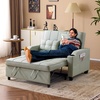 image:imageVINGLI Sectional Sleeper Sofa with Pull Out Couch Bed 111 Inch UShaped Convertible Sofa Bed 7 Seat Modular Sectional Couches for Living Room with Storage Chaise USB Charging Side PocketsLight Green