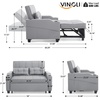image:imageVINGLI Sectional Sleeper Sofa with Pull Out Couch Bed 111 Inch UShaped Convertible Sofa Bed 7 Seat Modular Sectional Couches for Living Room with Storage Chaise USB Charging Side PocketsLight Grey