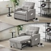 image:imageVINGLI Sectional Sleeper Sofa with Pull Out Couch Bed 111 Inch UShaped Convertible Sofa Bed 7 Seat Modular Sectional Couches for Living Room with Storage Chaise USB Charging Side PocketsLight Grey