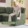 image:imageVINGLI Sectional Sleeper Sofa with Pull Out Couch Bed 111 Inch UShaped Convertible Sofa Bed 7 Seat Modular Sectional Couches for Living Room with Storage Chaise USB Charging Side PocketsGreen