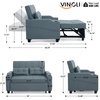 image:imageVINGLI Sectional Sleeper Sofa with Pull Out Couch Bed 111 Inch UShaped Convertible Sofa Bed 7 Seat Modular Sectional Couches for Living Room with Storage Chaise USB Charging Side PocketsBlue Grey
