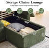 image:imageVINGLI Sectional Sleeper Sofa with Pull Out Couch Bed 111 Inch UShaped Convertible Sofa Bed 7 Seat Modular Sectional Couches for Living Room with Storage Chaise USB Charging Side PocketsGreen