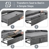 image:imageVINGLI Sectional Sleeper Sofa with Pull Out Couch Bed 111 Inch UShaped Convertible Sofa Bed 7 Seat Modular Sectional Couches for Living Room with Storage Chaise USB Charging Side PocketsBlack