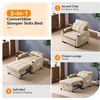 image:imageVINGLI Sectional Sleeper Sofa with Pull Out Couch Bed 111 Inch UShaped Convertible Sofa Bed 7 Seat Modular Sectional Couches for Living Room with Storage Chaise USB Charging Side PocketsKhaki