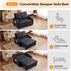 image:imageVINGLI Sectional Sleeper Sofa with Pull Out Couch Bed 111 Inch UShaped Convertible Sofa Bed 7 Seat Modular Sectional Couches for Living Room with Storage Chaise USB Charging Side PocketsBlack