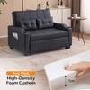 image:imageVINGLI Sectional Sleeper Sofa with Pull Out Couch Bed 111 Inch UShaped Convertible Sofa Bed 7 Seat Modular Sectional Couches for Living Room with Storage Chaise USB Charging Side PocketsBlack
