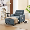 image:imageVINGLI Sectional Sleeper Sofa with Pull Out Couch Bed 111 Inch UShaped Convertible Sofa Bed 7 Seat Modular Sectional Couches for Living Room with Storage Chaise USB Charging Side PocketsBlue Grey