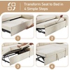 image:imageVINGLI Sectional Sleeper Sofa with Pull Out Couch Bed 111 Inch UShaped Convertible Sofa Bed 7 Seat Modular Sectional Couches for Living Room with Storage Chaise USB Charging Side PocketsBeige