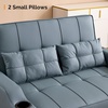 image:imageVINGLI Sectional Sleeper Sofa with Pull Out Couch Bed 111 Inch UShaped Convertible Sofa Bed 7 Seat Modular Sectional Couches for Living Room with Storage Chaise USB Charging Side PocketsBlue Grey