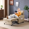 image:imageVINGLI Sectional Sleeper Sofa with Pull Out Couch Bed 111 Inch UShaped Convertible Sofa Bed 7 Seat Modular Sectional Couches for Living Room with Storage Chaise USB Charging Side PocketsKhaki