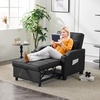 image:imageVINGLI Sectional Sleeper Sofa with Pull Out Couch Bed 111 Inch UShaped Convertible Sofa Bed 7 Seat Modular Sectional Couches for Living Room with Storage Chaise USB Charging Side PocketsBlack