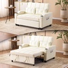 image:imageVINGLI Sectional Sleeper Sofa with Pull Out Couch Bed 111 Inch UShaped Convertible Sofa Bed 7 Seat Modular Sectional Couches for Living Room with Storage Chaise USB Charging Side PocketsBeige