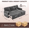 image:imageVINGLI Sectional Sleeper Sofa with Pull Out Couch Bed 111 Inch UShaped Convertible Sofa Bed 7 Seat Modular Sectional Couches for Living Room with Storage Chaise USB Charging Side PocketsBlack