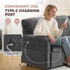 image:imageVINGLI Sectional Sleeper Sofa with Pull Out Couch Bed 111 Inch UShaped Convertible Sofa Bed 7 Seat Modular Sectional Couches for Living Room with Storage Chaise USB Charging Side PocketsBlack