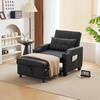 image:imageVINGLI Sectional Sleeper Sofa with Pull Out Couch Bed 111 Inch UShaped Convertible Sofa Bed 7 Seat Modular Sectional Couches for Living Room with Storage Chaise USB Charging Side PocketsBlack