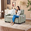 image:imageVINGLI Sectional Sleeper Sofa with Pull Out Couch Bed 111 Inch UShaped Convertible Sofa Bed 7 Seat Modular Sectional Couches for Living Room with Storage Chaise USB Charging Side PocketsLight Green