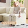 image:imageVINGLI Sectional Sleeper Sofa with Pull Out Couch Bed 111 Inch UShaped Convertible Sofa Bed 7 Seat Modular Sectional Couches for Living Room with Storage Chaise USB Charging Side PocketsBeige