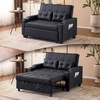 image:imageVINGLI Sectional Sleeper Sofa with Pull Out Couch Bed 111 Inch UShaped Convertible Sofa Bed 7 Seat Modular Sectional Couches for Living Room with Storage Chaise USB Charging Side PocketsBlack