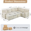 image:imageVINGLI Sectional Sleeper Sofa with Pull Out Couch Bed 111 Inch UShaped Convertible Sofa Bed 7 Seat Modular Sectional Couches for Living Room with Storage Chaise USB Charging Side PocketsBeige