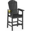 image:imageVINGLI Tall Adirondack Chairs Set of 2 AllWeather Plastic Adirondack Chair with Cup Holders HeavyDuty HDPE Outdoor Bar Stools for Patio Balcony Pool Backyard Black 2 PCSBlack