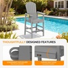 image:imageVINGLI Tall Adirondack Chairs Set of 2 AllWeather Plastic Adirondack Chair with Cup Holders HeavyDuty HDPE Outdoor Bar Stools for Patio Balcony Pool Backyard Black 2 PCSGrey