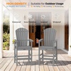image:imageVINGLI Tall Adirondack Chairs Set of 2 AllWeather Plastic Adirondack Chair with Cup Holders HeavyDuty HDPE Outdoor Bar Stools for Patio Balcony Pool Backyard Black 2 PCSGrey