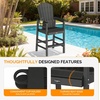 image:imageVINGLI Tall Adirondack Chairs Set of 2 AllWeather Plastic Adirondack Chair with Cup Holders HeavyDuty HDPE Outdoor Bar Stools for Patio Balcony Pool Backyard Black 2 PCSBlack