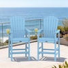 image:imageVINGLI Tall Adirondack Chairs Set of 2 AllWeather Plastic Adirondack Chair with Cup Holders HeavyDuty HDPE Outdoor Bar Stools for Patio Balcony Pool Backyard Black 2 PCSBlue