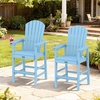 image:imageVINGLI Tall Adirondack Chairs Set of 2 AllWeather Plastic Adirondack Chair with Cup Holders HeavyDuty HDPE Outdoor Bar Stools for Patio Balcony Pool Backyard Black 2 PCSBlue