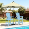 image:imageVINGLI Tall Adirondack Chairs Set of 2 AllWeather Plastic Adirondack Chair with Cup Holders HeavyDuty HDPE Outdoor Bar Stools for Patio Balcony Pool Backyard Black 2 PCSBlue