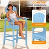 image:imageVINGLI Tall Adirondack Chairs Set of 2 AllWeather Plastic Adirondack Chair with Cup Holders HeavyDuty HDPE Outdoor Bar Stools for Patio Balcony Pool Backyard Black 2 PCSBlue