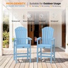 image:imageVINGLI Tall Adirondack Chairs Set of 2 AllWeather Plastic Adirondack Chair with Cup Holders HeavyDuty HDPE Outdoor Bar Stools for Patio Balcony Pool Backyard Black 2 PCSBlue