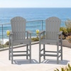 image:imageVINGLI Tall Adirondack Chairs Set of 2 AllWeather Plastic Adirondack Chair with Cup Holders HeavyDuty HDPE Outdoor Bar Stools for Patio Balcony Pool Backyard Black 2 PCSGrey