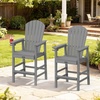 image:imageVINGLI Tall Adirondack Chairs Set of 2 AllWeather Plastic Adirondack Chair with Cup Holders HeavyDuty HDPE Outdoor Bar Stools for Patio Balcony Pool Backyard Black 2 PCSGrey